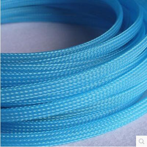 10M/1LOT 3MM 4MM 6MM 8MM 10MM 12MM 16MM Flat PET Sleeves Braided Expandable Cable Wire Snakeskin Sleeving black red blue green