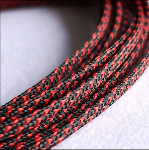 10M/1LOT 3MM 4MM 6MM 8MM 10MM 12MM 16MM Flat PET Sleeves Braided Expandable Cable Wire Snakeskin Sleeving black red blue green