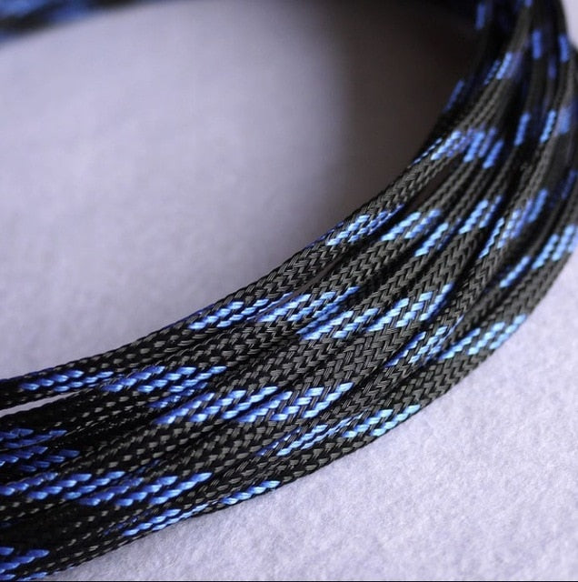 10M/1LOT 3MM 4MM 6MM 8MM 10MM 12MM 16MM Flat PET Sleeves Braided Expandable Cable Wire Snakeskin Sleeving black red blue green