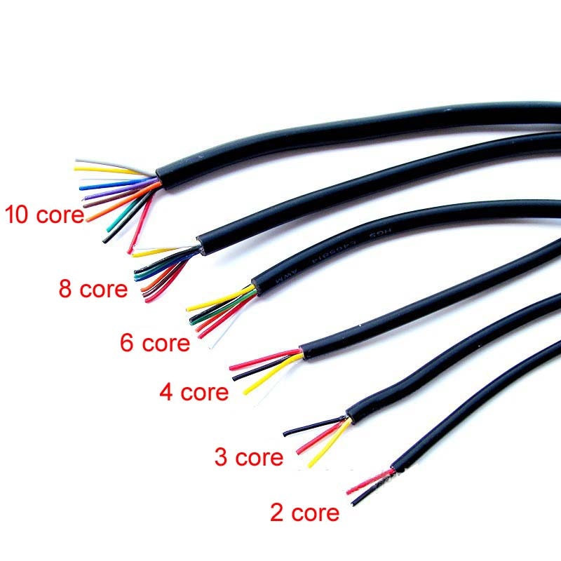 10 Meters Sheath Wire 26AWG Tin-plated Oxygen-free Copper Cable 2 core 3 4 6 8 10 core Lamp Diy Data Wire Signal Charge Line